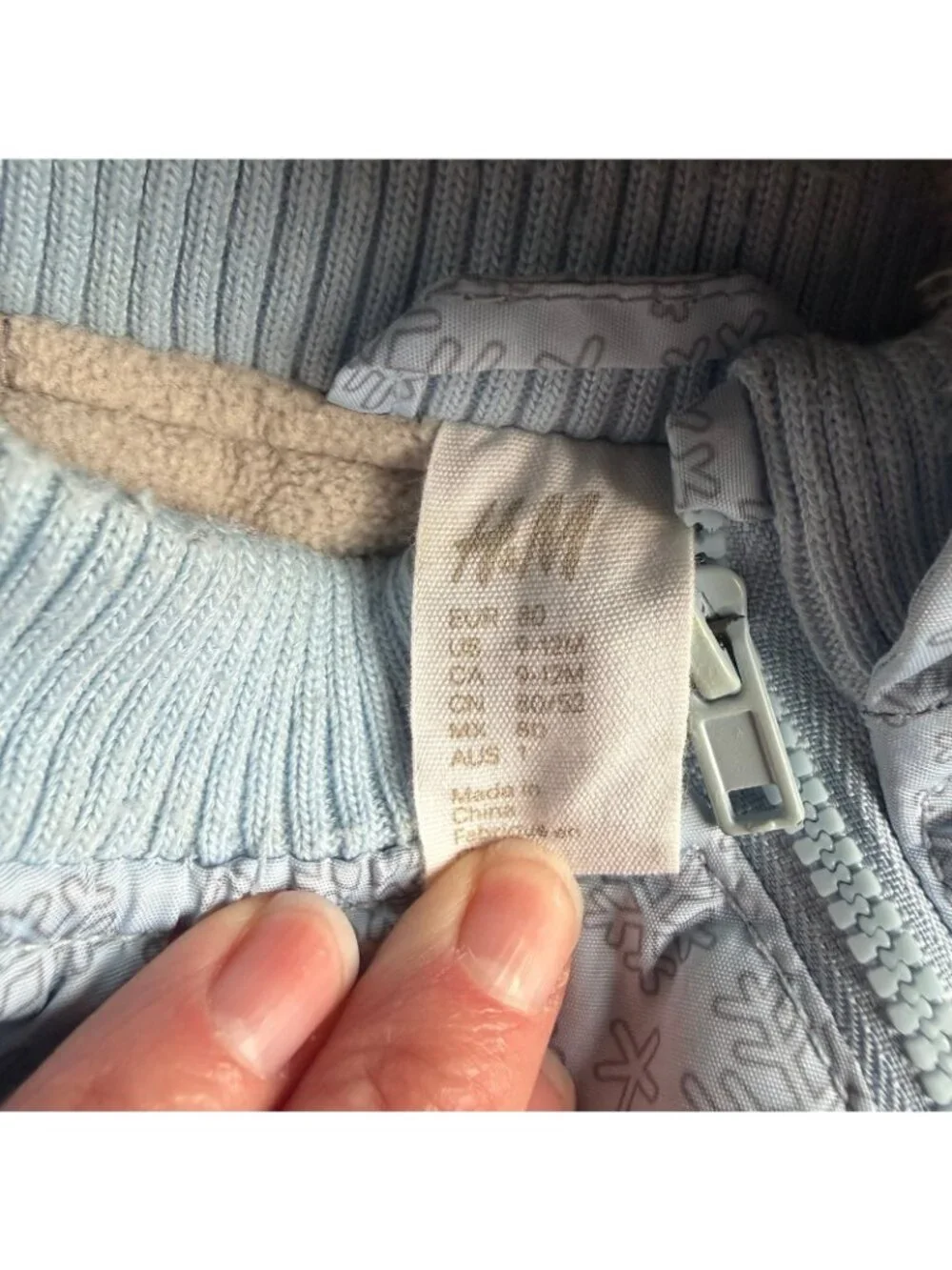 H&M Snowflake Hooded Zip Jacket Fur